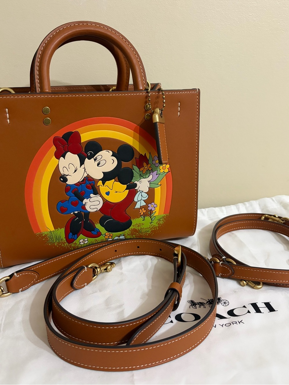 Disney x Coach Rogue 25 bag. Minnie & Mickey - Gem